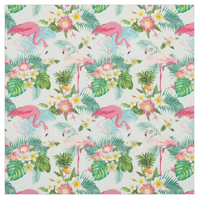Tropische Blumen und Vögel Stoff (Muster)
