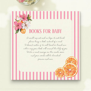 Tropische Blumen Zitrus Baby-Buch-Anfragekarte Begleitkarte