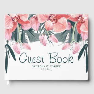 Tropische Blumenhochzeit Personalisiert Gästebuch
