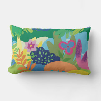 Tropische Blumenillustration, Sommerblumen Lendenkissen