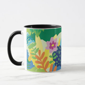 Tropische Blumenillustration, Sommerblumen Tasse