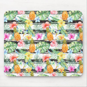 Tropische Blumenstreifen Mousepad