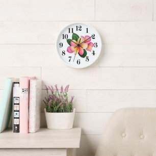 Tropische Blumenwanduhr Uhr