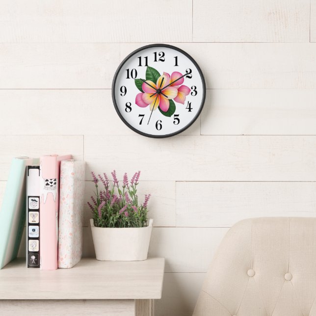 Tropische Blumenwanduhr Uhr (Lesesaal)