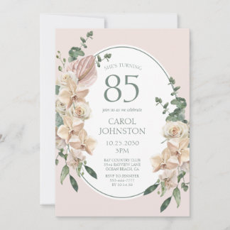 Tropische Blüte zum 85. Geburtstag Einladung