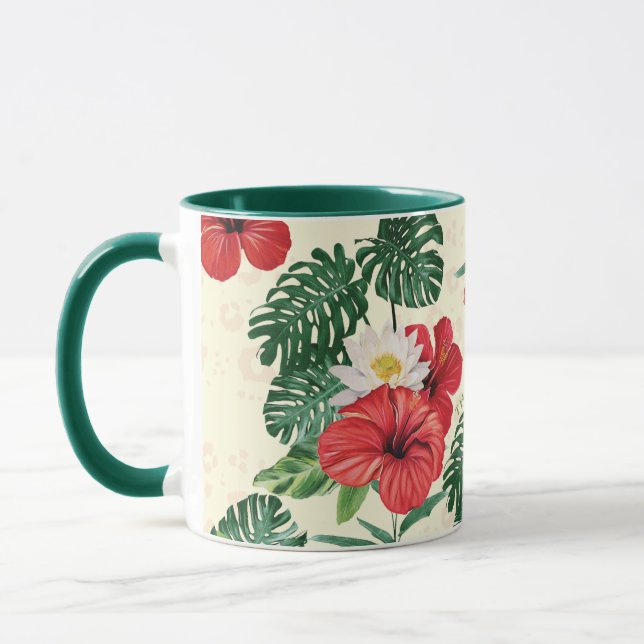 Tropische Blüten des weißen Lotus Tasse (Links)