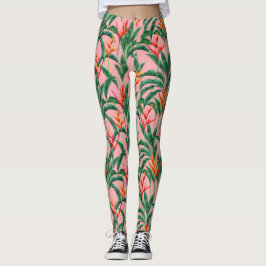 Tropische Blütenvögel aus Paradies Blume Palmenblä Leggings
