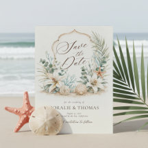 Tropische Boho-Strandhochzeitswappen