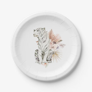 Tropische Boho-Tiger-Junggesellinnenabschied Pappteller