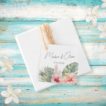 Tropische Botanicals-Hochzeitsgeschenk   Geschenkanhänger<br><div class="desc">Diese eleganten Hochzeitsgeschenke / Gefälligkeitstags sind mit wunderschönen Botanicals in Aquarellfarbe ausgestattet,  darunter Blätter aus Palmen und Hibiskus. Die Typografie ist klassisch und dennoch modern. Dies ist das perfekte Design für eine tropische oder Strand-Hochzeit in Urlaubsort. Informationen zur Koordination von Elementen finden Sie in der Auflistung.</div>