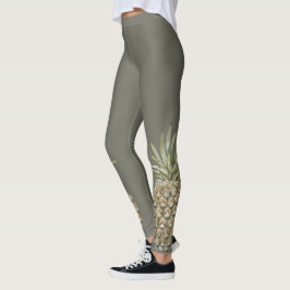 Tropische botanische Ananas-Grau-Leggings Leggings