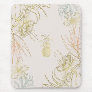 Tropische botanische Blätter aus Flora und Fauna Mousepad