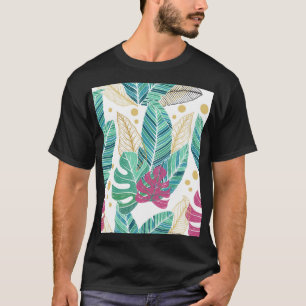 Tropische botanische Blätter, nahtlos Vintages Des T-Shirt