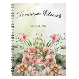 Tropische botanische Blume elegant stilvoll Notizblock