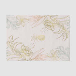 Tropische botanische Blumenblätter Gold Ananas Seidenpapier