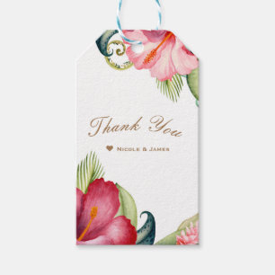 Tropische Botanische Blumige Elegante Blumige Guns Geschenkanhänger