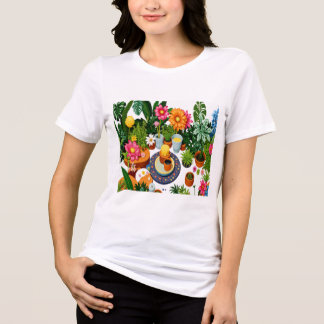 Tropische Botanische Gärten Blumen Collage Tri-Blend Shirt