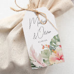 Tropische botanische Gastgeschenk Hochzeit Geschenkanhänger<br><div class="desc">Diese eleganten Hochzeitsgeschenke / Gefälligkeitstags sind mit wunderschönen Botanicals in Aquarellfarbe ausgestattet,  darunter Blätter aus Palmen und Hibiskus. Die Typografie ist klassisch und dennoch modern. Dies ist das perfekte Design für eine tropische oder Strand-Hochzeit in Urlaubsort. Informationen zur Koordination von Elementen finden Sie in der Auflistung.</div>