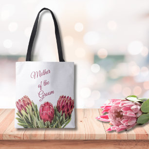 Tropische botanische rosa Protea-Blumen grüner Blä