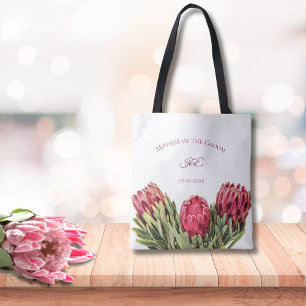 Tropische botanische rosa Protea-Blumen grüner Blä