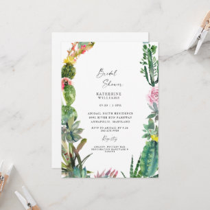 Tropische botanische weiße Brautparty   Einladung