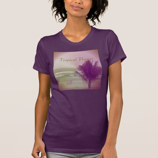 Tropische Breeze Fine Jersey Eggplant T - Shirt (Vorderseite)