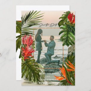 Tropische Breeze Lush Botanic Save the Date Einladung