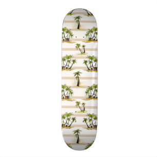 Tropische Bretterbude und Palmen Skateboard