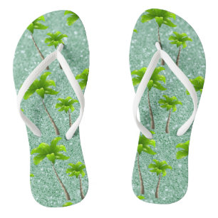 Tropische Brisen-weiche grüne Palmen Flip Flops