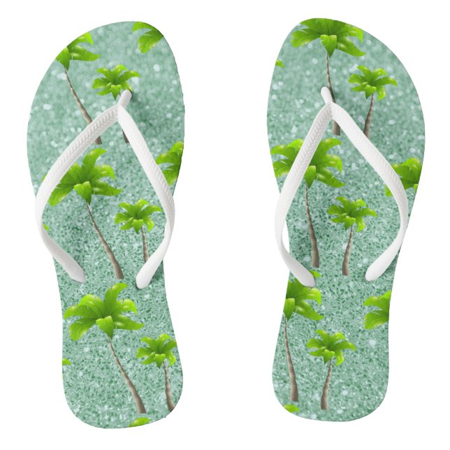 Tropische Brisen-weiche grüne Palmen Flip Flops (Fußbett)