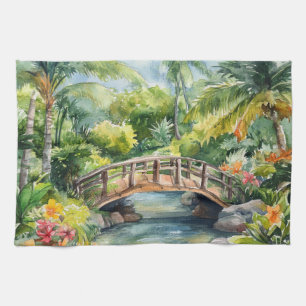 Tropische Brücke Geschirrtuch