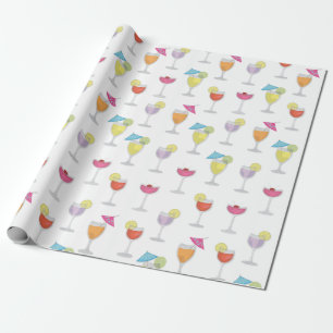 Tropische bunte süße Cocktailgetränke mit Laune Geschenkpapier