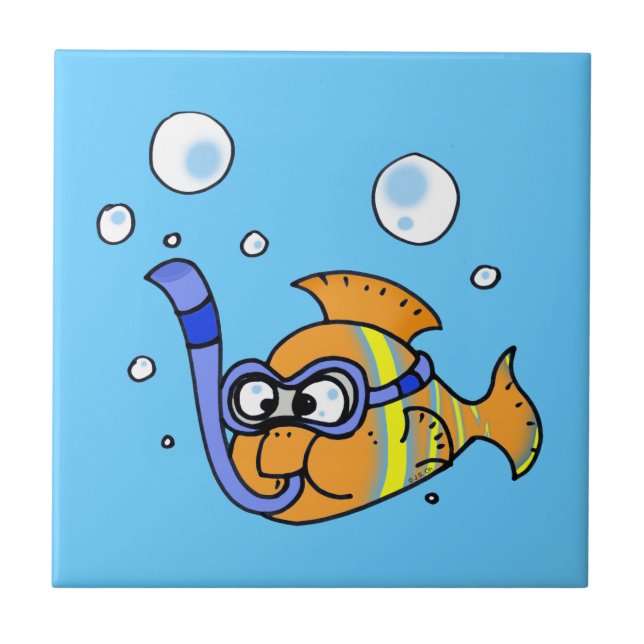 tropische Cartoonfische Fliese (Vorderseite)