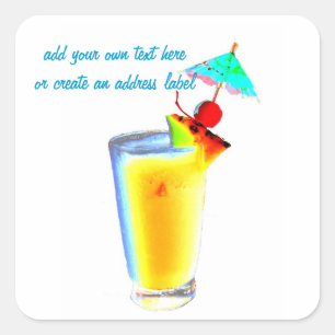 Tropische Cocktails Quadratischer Aufkleber