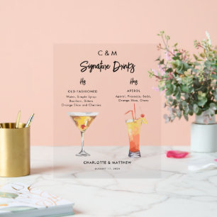 Tropische Cocktails Signature Drinks Gewohnte Hoch Acrylschild