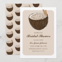 Tropische Coconut Bridal Dusche Einladung