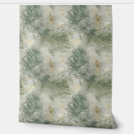 Tropische Creme-Green-Gold-Blätter Tapete