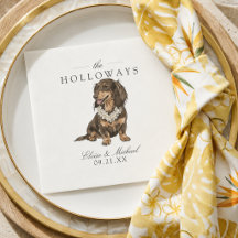 Tropische Dachshund Hawaiianische Hochzeit