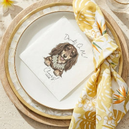 Tropische Dachshund-Hochzeitsgetränke Gehen Auf Mi Serviette