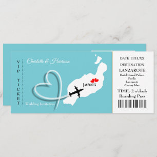 Tropische Destination Lanzarote Spanien Hochzeit a Einladung