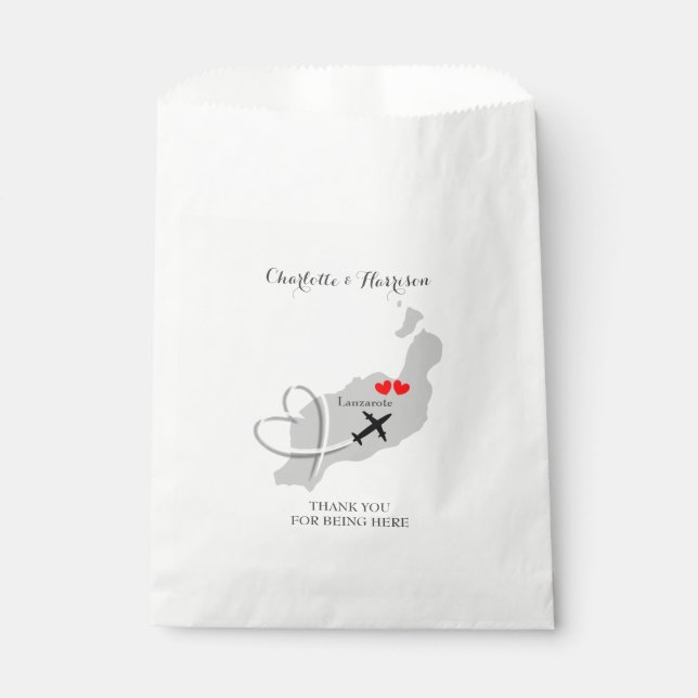 Tropische Destination Lanzarote Spanien Hochzeit a Geschenktütchen (Vorderseite)