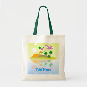 Tropische Dinosaurier-Insel-Namen-Taschen-Tasche Tragetasche