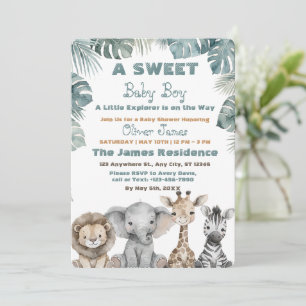 Tropische Dschungel-Safari-Einladung zur Babyparty Einladung