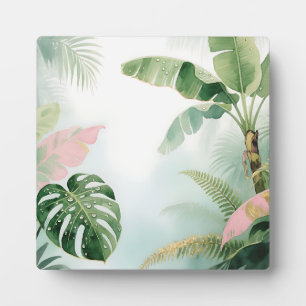 Tropische Dschungelblätter Aquarell Fotoplatte