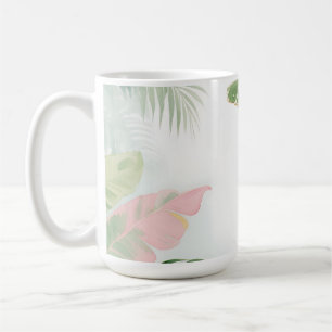 Tropische Dschungelblätter Aquarell Kaffeetasse