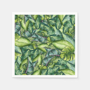 Tropische Dschungelblätter Botanische Geburtstagsf Serviette