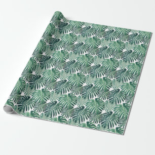Tropische Dschungelblätter Floraler Hintergrund Geschenkpapier