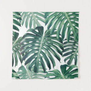 Tropische Dschungelblätter Floraler Hintergrund Wandteppich