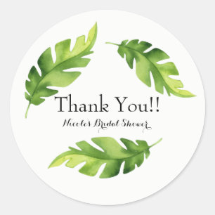 Tropische Dschungelblätter Luau Sommerparty Gesche Runder Aufkleber