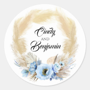 Tropische Dschungelblumenhochzeit Runder Aufkleber